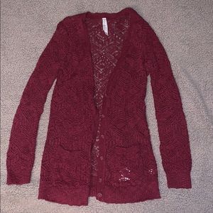 BUNDLE: 2 AEROPOSTALE CARDIGANS: GRAY AND MAROON